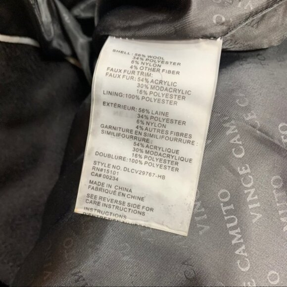 Vince Camuto Faux Fur Trim Belted Wrap Coat - Picture 7 of 8